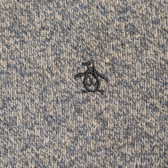 Original Penguin by Munsingwear Blue Sweater Men's Large Lambswool Crew Neck - Picture 5 of 9